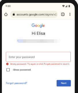 The first step of the official Google account recovery process.